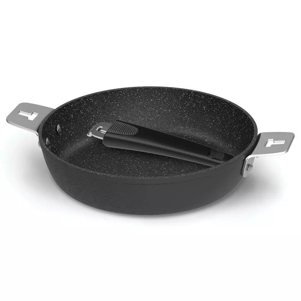 11 in. Aluminum Frying Pan with T-Lock Detachable Handle by Starfrit 4 11 in. Aluminum Frying Pan with T-Lock Detachable Handle by Starfrit - Image 2