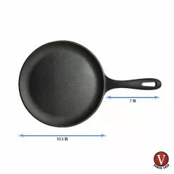 10.5 in. Cast Iron Comal Griddle and Crepe Pan, Seasoned by Victoria -Cookware Sales Shop black victoria skillets gdl 186 44 1000