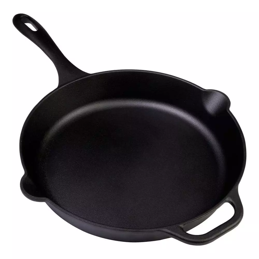 12 in. Black Cast Iron Skillet Seasoned by Victoria 3 12 in. Black Cast Iron Skillet Seasoned by Victoria