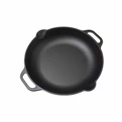 13 in. Black Cast Iron Everyday Skillet with Loop Handles by Victoria