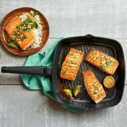 Noir 11 in. Black Cast Aluminum Ceramic Nonstick Grill Pan by Zavor 9 Noir 11 in. Black Cast Aluminum Ceramic Nonstick Grill Pan by Zavor -Cookware Sales Shop black zavor grill pans zavor zcwnr28 31 1000