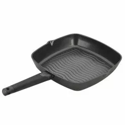 Noir 11 in. Black Cast Aluminum Ceramic Nonstick Grill Pan by Zavor