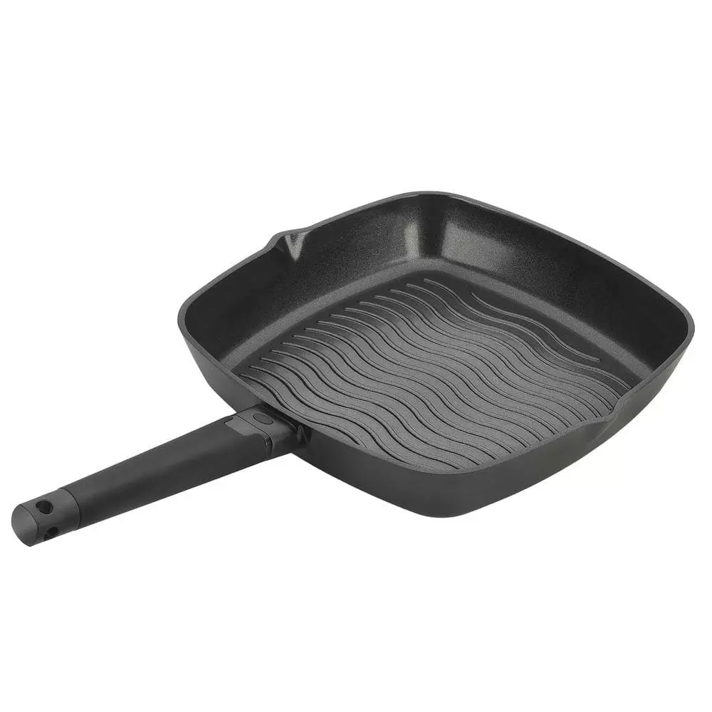 Noir 11 in. Black Cast Aluminum Ceramic Nonstick Grill Pan by Zavor 3 Noir 11 in. Black Cast Aluminum Ceramic Nonstick Grill Pan by Zavor