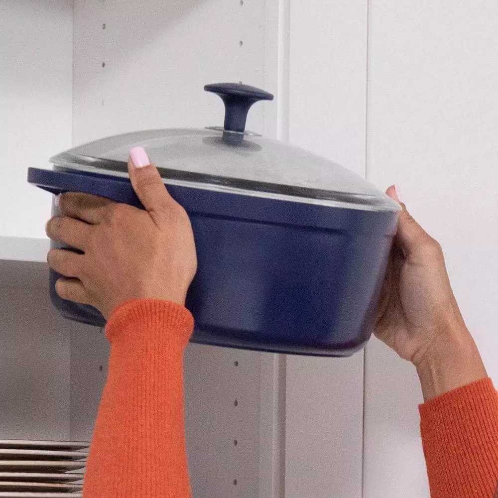 5.5QT Blue Aluminum Big Batch Dutch Oven with Lid by Blue Diamond 7 5.5QT Blue Aluminum Big Batch Dutch Oven with Lid by Blue Diamond - Image 5