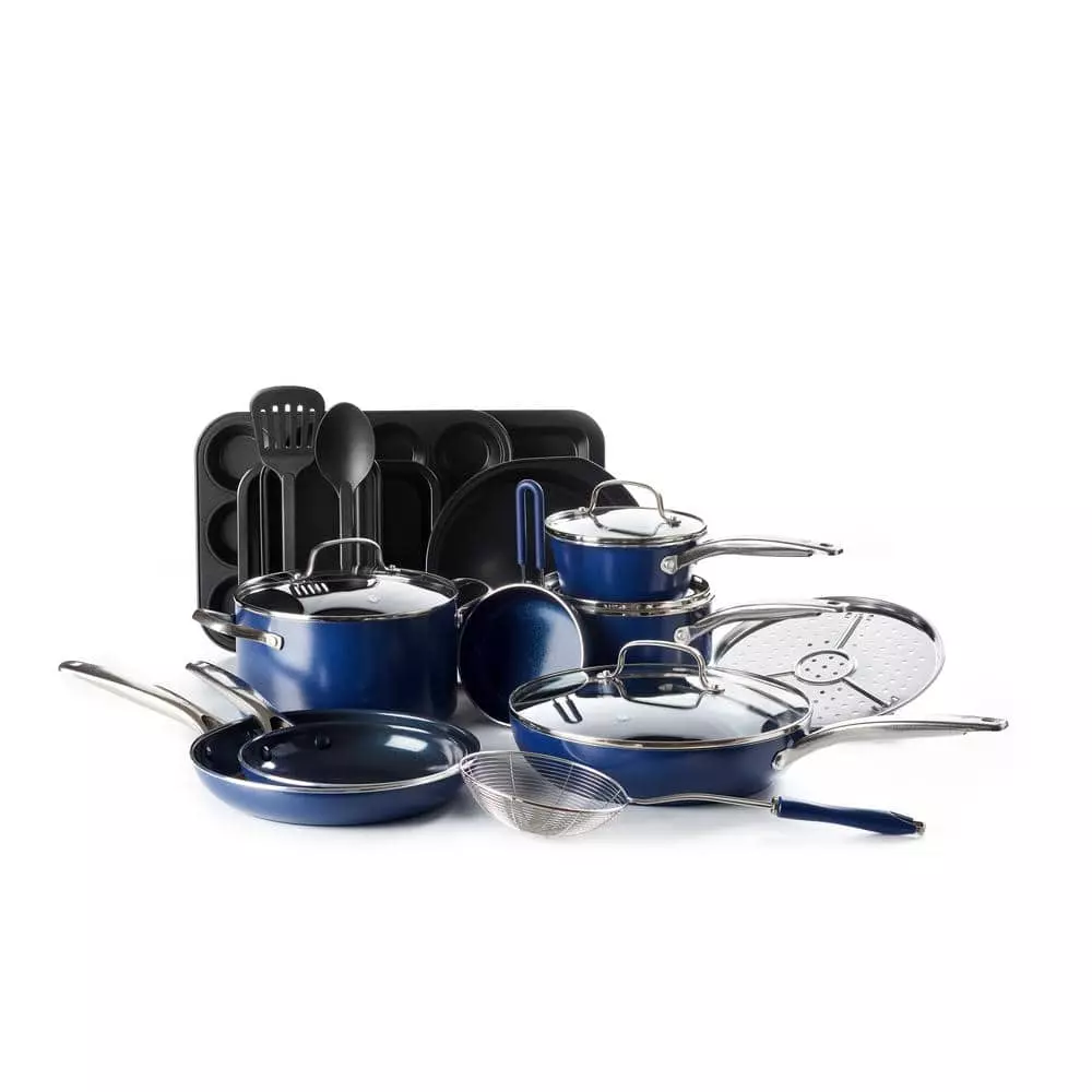 20-Piece Aluminum Ceramic Nonstick Cookware Set in Blue by Blue Diamond 3 20-Piece Aluminum Ceramic Nonstick Cookware Set in Blue by Blue Diamond