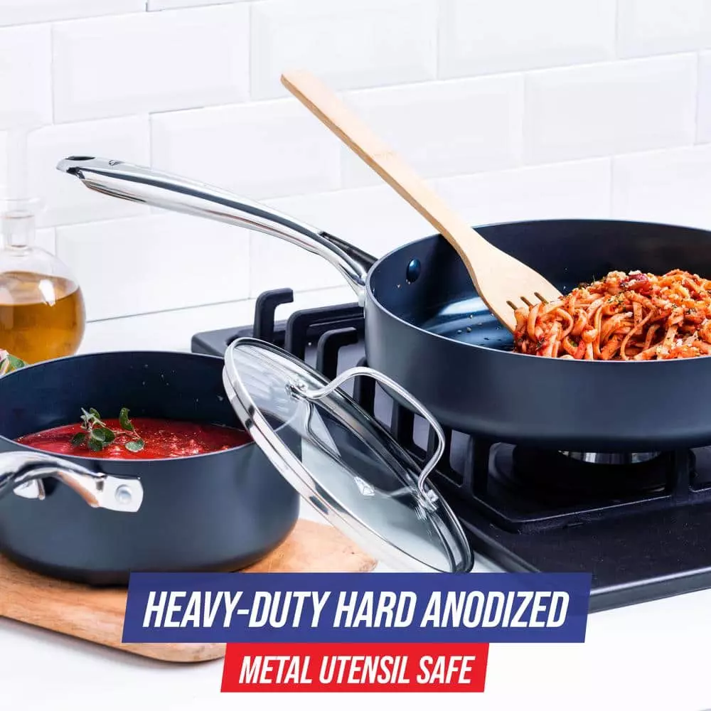 HD 10-Piece Hard Anodized Aluminum Cookware Set by Blue Diamond 10 HD 10-Piece Hard Anodized Aluminum Cookware Set by Blue Diamond - Image 8