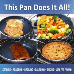 12 in. Aluminum Ceramic Nonstick Frying Pan in Blue by Blue Diamond 11 12 in. Aluminum Ceramic Nonstick Frying Pan in Blue by Blue Diamond -Cookware Sales Shop blue blue diamond skillets cc001598 001 44 1000