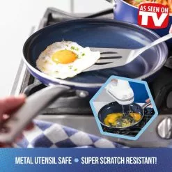 12 in. Aluminum Ceramic Nonstick Frying Pan in Blue by Blue Diamond 9 12 in. Aluminum Ceramic Nonstick Frying Pan in Blue by Blue Diamond -Cookware Sales Shop blue blue diamond skillets cc001598 001 4f 1000