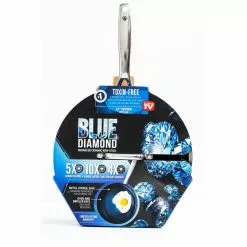 12 in. Aluminum Ceramic Nonstick Frying Pan in Blue with Glass Lid by Blue Diamond 13 12 in. Aluminum Ceramic Nonstick Frying Pan in Blue with Glass Lid by Blue Diamond -Cookware Sales Shop blue blue diamond skillets cc002196 001 fa 1000
