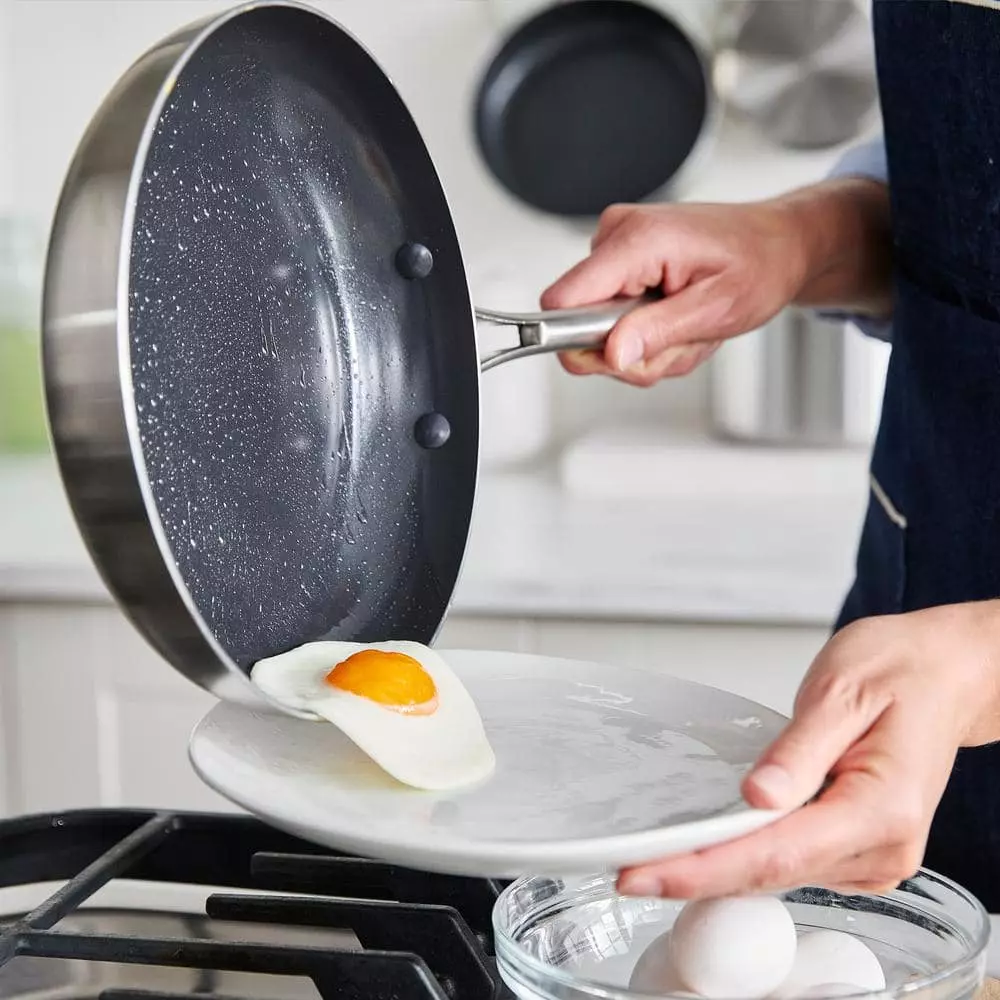 Stainless Clad Pro 2-Piece Stainless Steel Frying Pan Set by Blue Diamond 4 Stainless Clad Pro 2-Piece Stainless Steel Frying Pan Set by Blue Diamond - Image 2