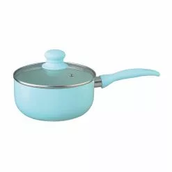 7-Piece Nonstick Aluminum Cookware Set in Blue by Brentwood Appliances -Cookware Sales Shop blue brentwood appliances pot pan sets bps 207bl 4f 1000