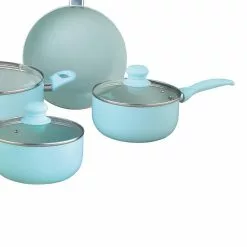 7-Piece Nonstick Aluminum Cookware Set in Blue by Brentwood Appliances -Cookware Sales Shop blue brentwood appliances pot pan sets bps 207bl fa 1000