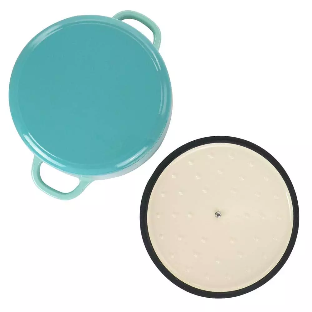 Artisan 5 qt. 2-Piece Enameled Cast Iron Dutch Oven in Aqua Blue by Crock-Pot 6 Artisan 5 qt. 2-Piece Enameled Cast Iron Dutch Oven in Aqua Blue by Crock-Pot - Image 4