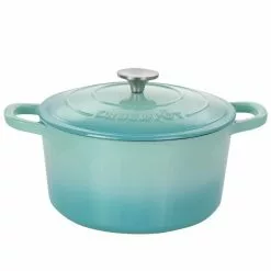 Artisan 5 qt. 2-Piece Enameled Cast Iron Dutch Oven in Aqua Blue by Crock-Pot