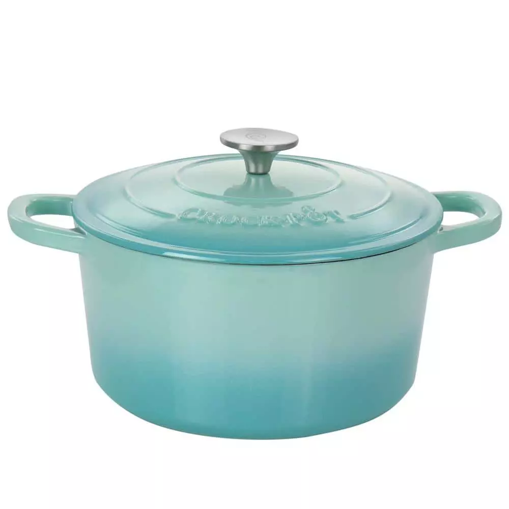 Artisan 5 qt. 2-Piece Enameled Cast Iron Dutch Oven in Aqua Blue by Crock-Pot 3 Artisan 5 qt. 2-Piece Enameled Cast Iron Dutch Oven in Aqua Blue by Crock-Pot