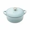 Heritage Pavilion 5.5 qt. Round Cast Iron Casserole Dish in Blue with Lid by Denby -Cookware Sales Shop blue denby dutch ovens cip 590 64 1000