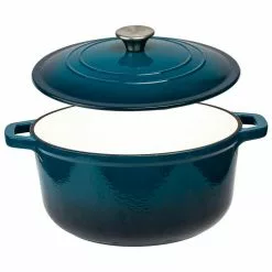 6 qt. Durable Cast Iron Dutch Oven Casserole Pot in Blue Ombre Enamel by Lexi Home 9 6 qt. Durable Cast Iron Dutch Oven Casserole Pot in Blue Ombre Enamel by Lexi Home -Cookware Sales Shop blue dutch ovens lb5442 4f 1000