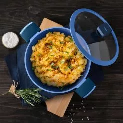 Gastro Diamond Cast Aluminum 4.8 qt. Dutch Oven with Tempered Glass Lid by MasterPRO -Cookware Sales Shop blue dutch ovens mpus14026blu 31 1000