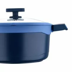 Gastro Diamond Cast Aluminum 4.8 qt. Dutch Oven with Tempered Glass Lid by MasterPRO -Cookware Sales Shop blue dutch ovens mpus14026blu 4f 1000