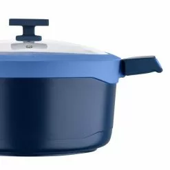 Gastro Diamond Cast Aluminum 7.5 qt. Dutch Oven with Tempered Glass Lid by MasterPRO -Cookware Sales Shop blue dutch ovens mpus14027blu 4f 1000