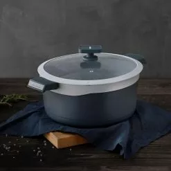 Gastro Ceramic Cast Aluminum 7.5 qt. Dutch Oven with Tempered Glass Lid by MasterPRO 15 Gastro Ceramic Cast Aluminum 7.5 qt. Dutch Oven with Tempered Glass Lid by MasterPRO -Cookware Sales Shop blue dutch ovens mpus14027gry fa 1000
