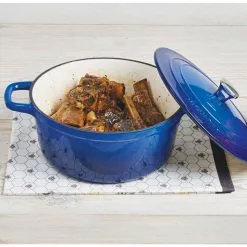 6 qt. Cast Iron Dutch Oven with Lid by MasterPRO -Cookware Sales Shop blue dutch ovens mpus16321blu 76 1000