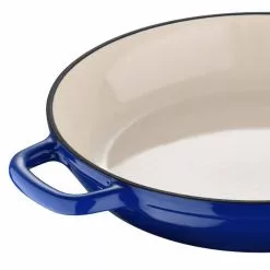 3.5 qt. Cast Iron Braiser with Glass Lid by MasterPRO -Cookware Sales Shop blue dutch ovens mpus16322blu 4f 1000