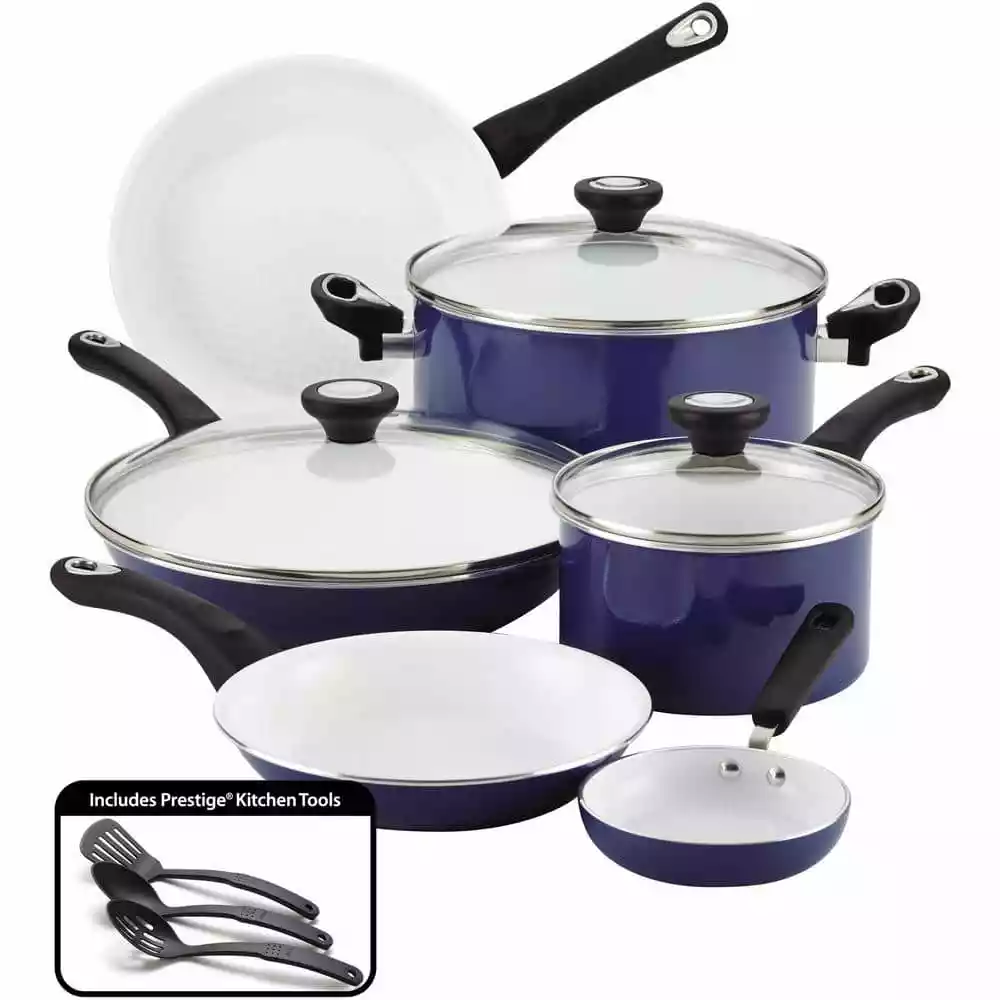 PurECOok 12-Piece Aluminum Ceramic Nonstick Cookware Set in Blue by Farberware 3 PurECOok 12-Piece Aluminum Ceramic Nonstick Cookware Set in Blue by Farberware