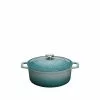 Chasseur 7.25 qt. Blue French Enameled Cast Iron Oval Dutch Oven by French Home 1 Chasseur 7.25 qt. Blue French Enameled Cast Iron Oval Dutch Oven by French Home -Cookware Sales Shop blue french home dutch ovens ci 4733q c199 64 1000