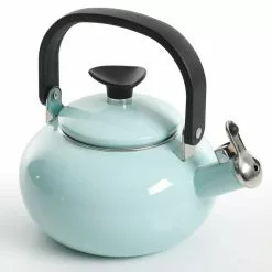1.5 Quart Enamel On Steel Whistling Tea Kettle in Blue by KENMORE -Cookware Sales Shop blue kenmore tea kettles 985114029m 1f 1000