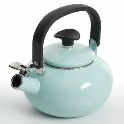 1.5 Quart Enamel On Steel Whistling Tea Kettle in Blue by KENMORE -Cookware Sales Shop blue kenmore tea kettles 985114029m 44 1000
