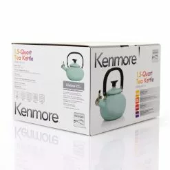 1.5 Quart Enamel On Steel Whistling Tea Kettle in Blue by KENMORE -Cookware Sales Shop blue kenmore tea kettles 985114029m 66 1000