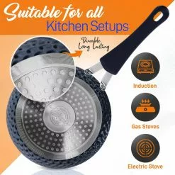 Elegant Diamond 11-Piece Aluminum Nonstick Cookware Set in Blue by NutriChef 12 Elegant Diamond 11-Piece Aluminum Nonstick Cookware Set in Blue by NutriChef -Cookware Sales Shop blue nutrichef pot pan sets nccw11ds 1f 1000