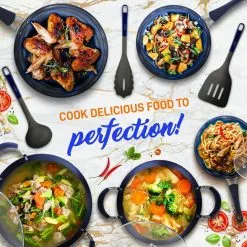 Elegant Diamond 11-Piece Aluminum Nonstick Cookware Set in Blue by NutriChef 13 Elegant Diamond 11-Piece Aluminum Nonstick Cookware Set in Blue by NutriChef -Cookware Sales Shop blue nutrichef pot pan sets nccw11ds 44 1000