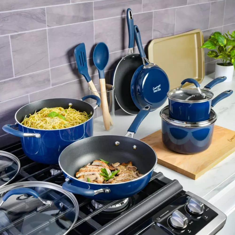 14-Piece Nonstick Aluminum Cookware Combo Set in Blue by Unbranded 4 14-Piece Nonstick Aluminum Cookware Combo Set in Blue by Unbranded - Image 2