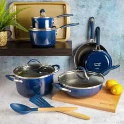 14-Piece Nonstick Aluminum Cookware Combo Set in Blue by Unbranded 13 14-Piece Nonstick Aluminum Cookware Combo Set in Blue by Unbranded -Cookware Sales Shop blue pot pan sets 985118432m 66 1000