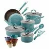 Cucina 18-Piece Aluminum Nonstick Cookware Set in Blue by Rachael Ray -Cookware Sales Shop blue rachael ray pot pan sets 09353 64 1000