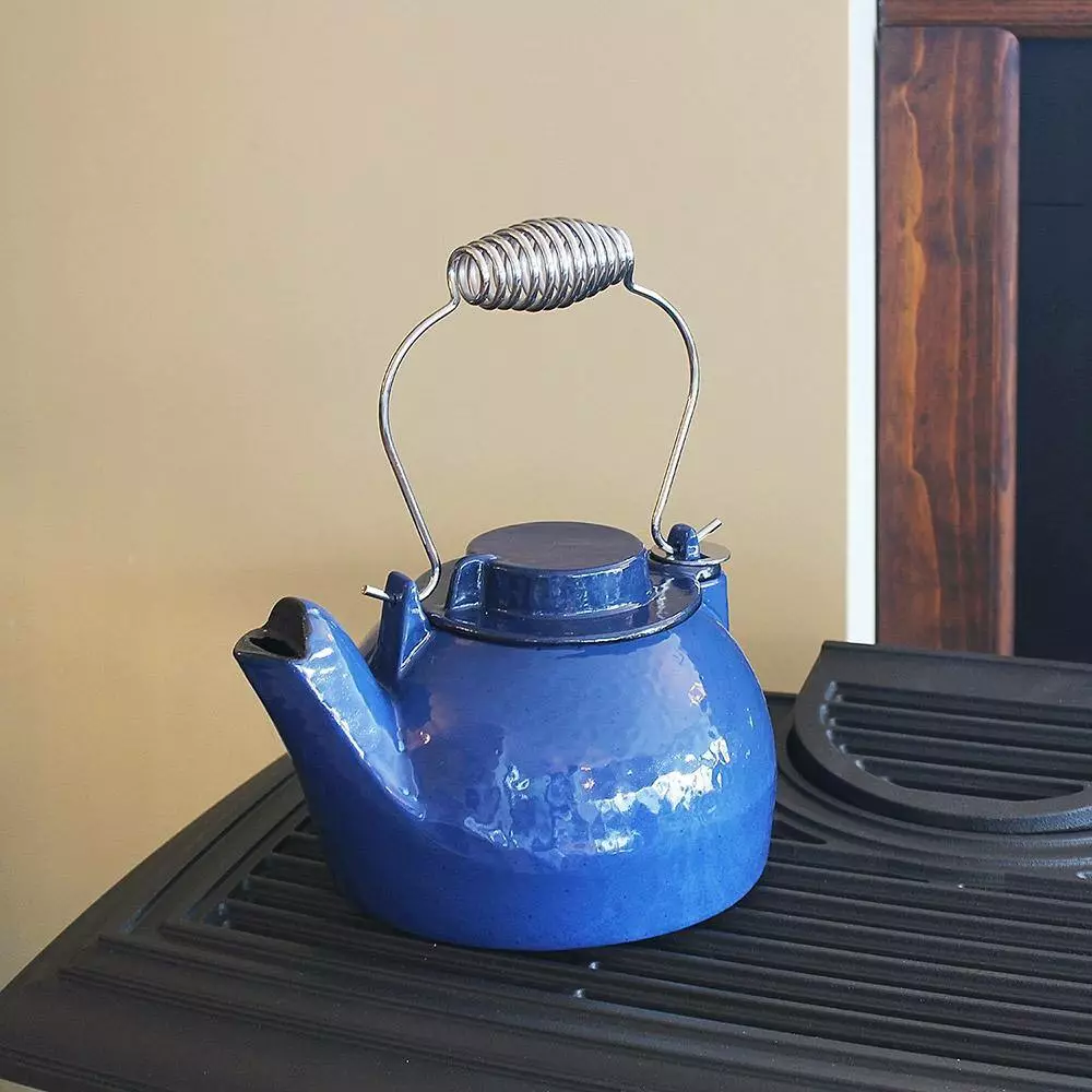 8-Cups 9.25 in. Tall Blue Cast Iron Enameled Humidifying Stovetop Kettle by Unbranded 4 8-Cups 9.25 in. Tall Blue Cast Iron Enameled Humidifying Stovetop Kettle by Unbranded - Image 2