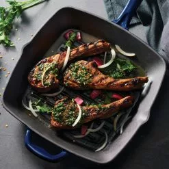 Gourmet 11.5 in. Enameled Cast Iron Grill Pan in Gradated Cobalt by Tramontina -Cookware Sales Shop blue tramontina grill pans 80131 063ds 4f 1000