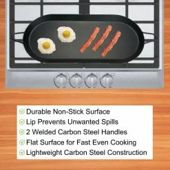 18 in. x 8.5 in Black Carbon Steel Nonstick Double Burner Griddle by Brentwood Appliances -Cookware Sales Shop brentwood appliances griddles bcm 2000 1f 1000