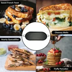 18 in. x 8.5 in Black Carbon Steel Nonstick Double Burner Griddle by Brentwood Appliances -Cookware Sales Shop brentwood appliances griddles bcm 2000 31 1000