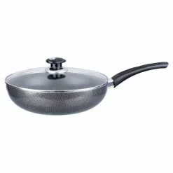 Large 11 in. Aluminum Non-Stick Cooktop Wok with Lid by Brentwood Appliances