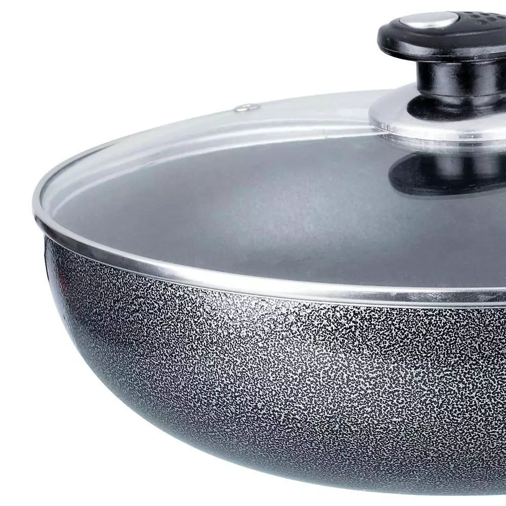 Large 11 in. Aluminum Non-Stick Cooktop Wok with Lid by Brentwood Appliances 4 Large 11 in. Aluminum Non-Stick Cooktop Wok with Lid by Brentwood Appliances - Image 2