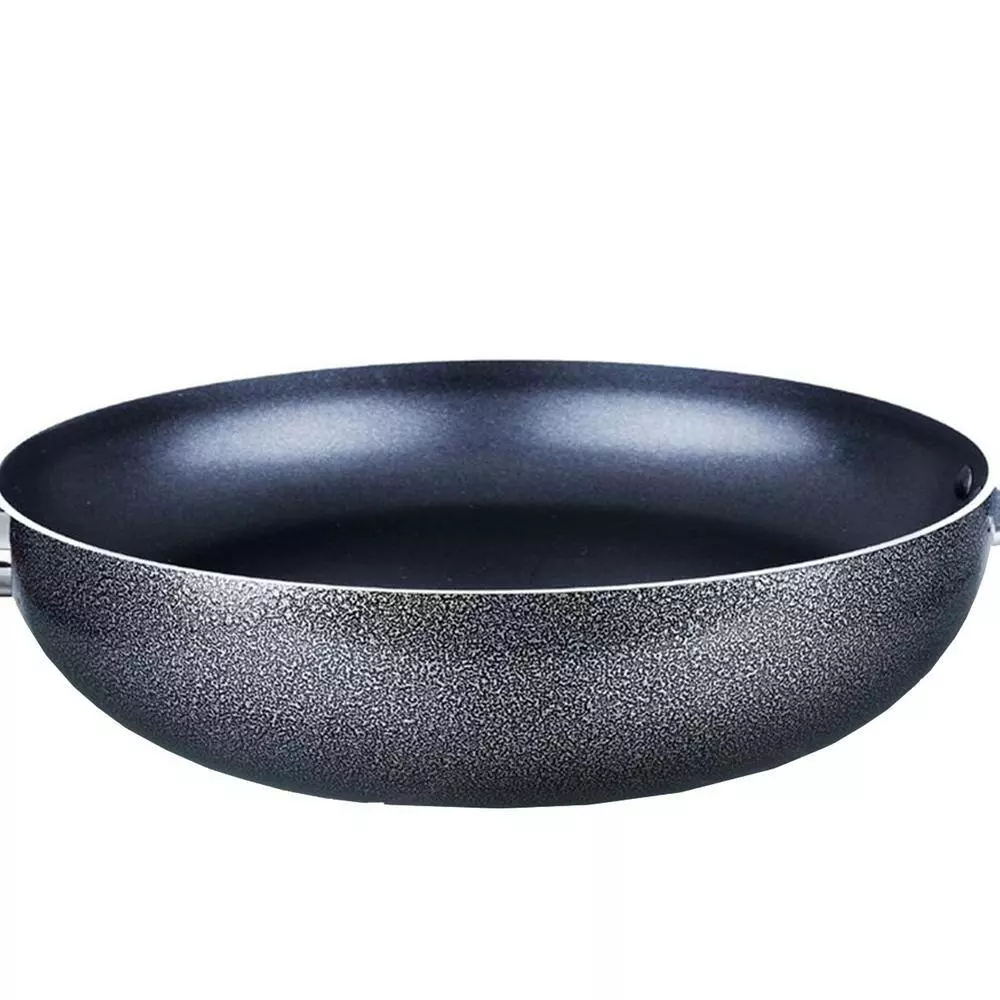 12 in. Black Aluminum Woks with Nonstick Surface by Brentwood 4 12 in. Black Aluminum Woks with Nonstick Surface by Brentwood - Image 2