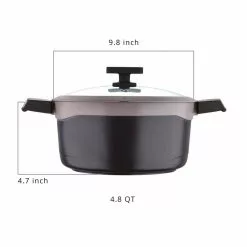 Gastro Titanium Cast Aluminum 4.8 qt. Dutch Oven with Tempered Glass by MasterPRO 14 Gastro Titanium Cast Aluminum 4.8 qt. Dutch Oven with Tempered Glass by MasterPRO -Cookware Sales Shop brown dutch ovens mpus14026brn 44 1000