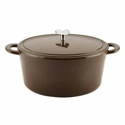 Home Collection 6 qt. Oval Cast Iron Dutch Oven in Brown Sugar with Lid by Ayesha Curry