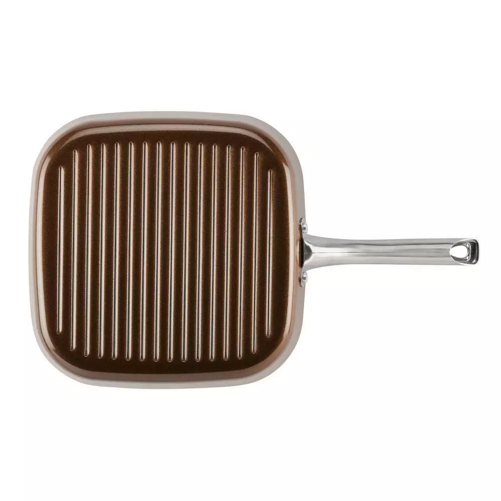 Home Collection 11.25 in. Aluminum Nonstick Grill Pan in Brown Sugar by Ayesha Curry 5 Home Collection 11.25 in. Aluminum Nonstick Grill Pan in Brown Sugar by Ayesha Curry - Image 3