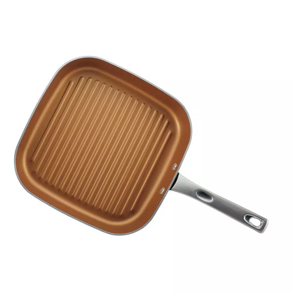 Home Collection 11.25 in. Aluminum Nonstick Grill Pan in Brown Sugar by Ayesha Curry 4 Home Collection 11.25 in. Aluminum Nonstick Grill Pan in Brown Sugar by Ayesha Curry - Image 2