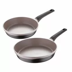2-Piece Gastro Titanium Durable Cast Aluminum Fry Pan Set by MasterPRO