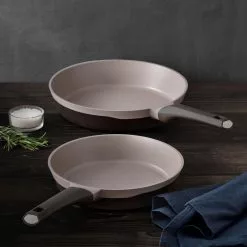 2-Piece Gastro Titanium Durable Cast Aluminum Fry Pan Set by MasterPRO 19 2-Piece Gastro Titanium Durable Cast Aluminum Fry Pan Set by MasterPRO -Cookware Sales Shop brown woks stir fry pans mpus14022brn 76 1000